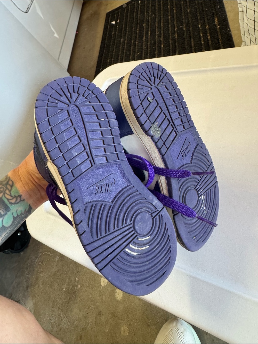 Nike Kids Purple and White High-Top Sneakers - Picture 3 of 3